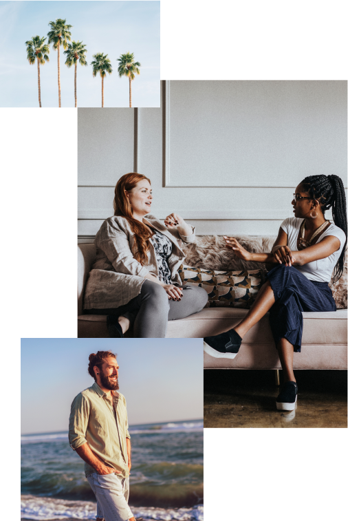people talking on couch