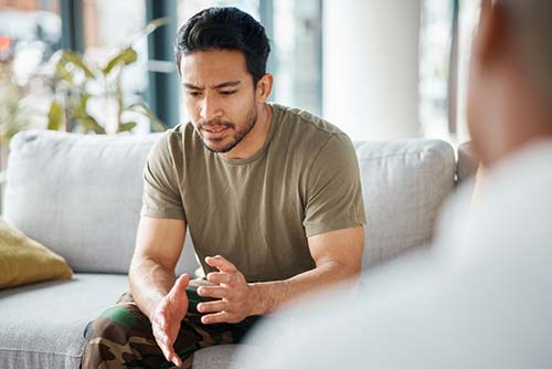 a man sitting on a couch